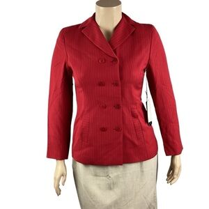 Vintage Randy Kemper Red Textured Blazer Jacket Size 12 Deadstock